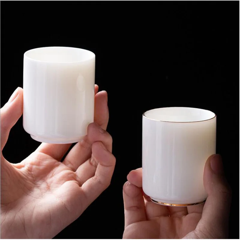 

Kung Fu Teacup Master Cup Handmade White Porcelain Tea Cup Golden Tea Cup Porcelain Cup Tea Set Single Cup Small Tea Bowl