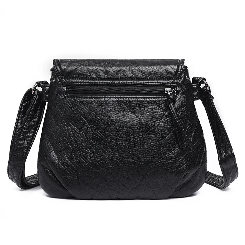  MINIFOUS Small Women Messenger Bag Washed Soft PU Leather Crossbody Bags Vintage Handbag Designer F - 4000244902707
