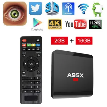 

Android 7.1 TV Box Amlogic S905W Quad Core 2GB 16GB Smart TV Video 3D 4K HD 2.4G Wifi Media Player Smart Android tv box A95X R1