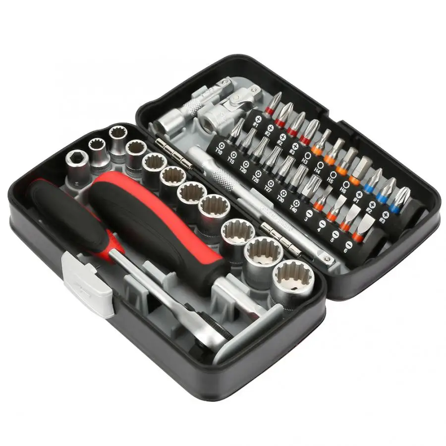 

Screwdriver Lever Woodworking Tool Set 38PCS MiNi Ratchet Handle Screwdriver Socket Set Wrench Tool Kit Repair Tool Set