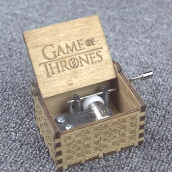 

Game of Thrones Winter is coming House of Stark Theme Handmade Engraved Wooden Music Box Crafts Cosplay Xmas Gifts