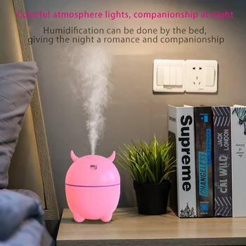 

ELOOLE 280ml Cute Cow Air Humidifier Aroma Essential Oil Diffuser Colorful Light Mist Maker Humidifier Fogger USB For Home Car
