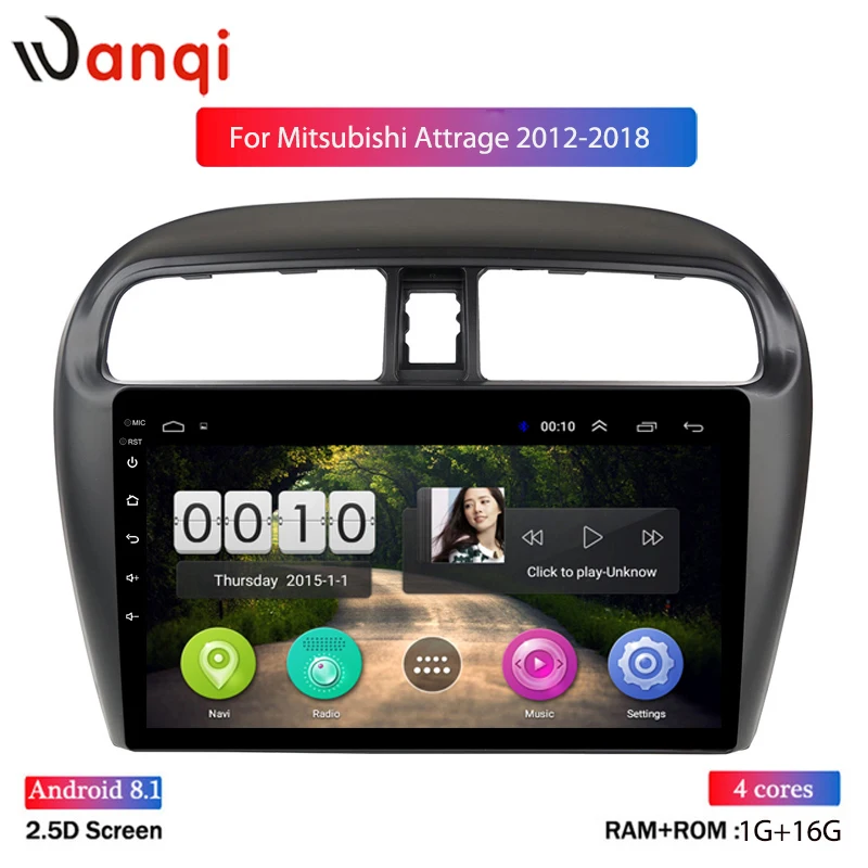 9 inch 2.5D IPS multi-touch screen Android 8.1 Navigation for Mitsubishi mirage attrage 2012-2018 USB WIFI support SWC 9 inch 2.5D IPS multi-touch screen Android 8.1 Navigation for Mitsubishi mirage attrage 2012-2018 USB WIFI support SWC