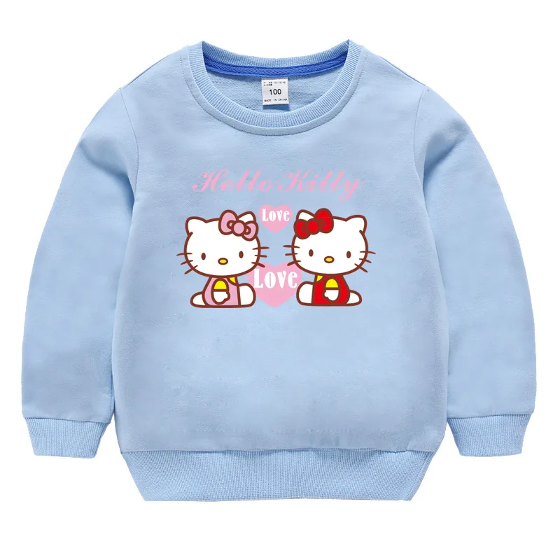 Толстовка с капюшоном для маленьких девочек «hello kitty»; детская одежда; толстовки с капюшоном для маленьких девочек; футболка; хлопковая Футболка; топы