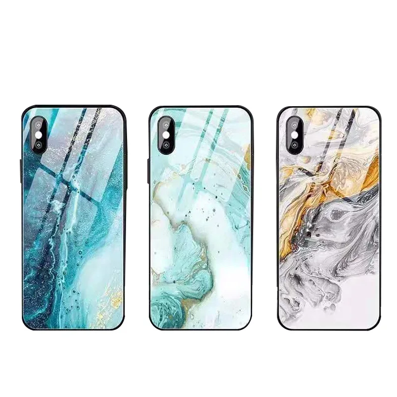 Цветной край мраморный стеклянный корпус, подходит для Iphone 11pro max/8 plus/Xs iPhone оболочка ощущается гладкой и имеет отличный опыт
