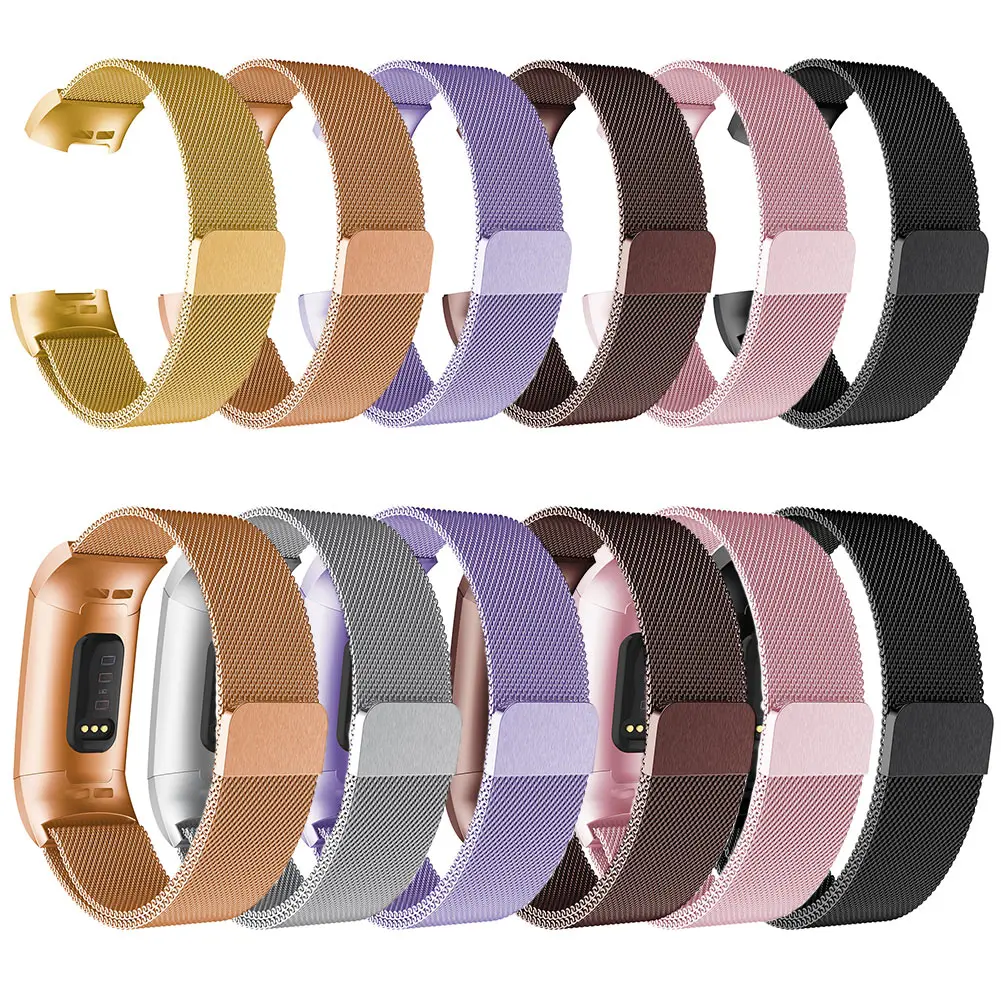Сменный металлический браслет с магнитной петлей для FitbitCharger 3 VH99
