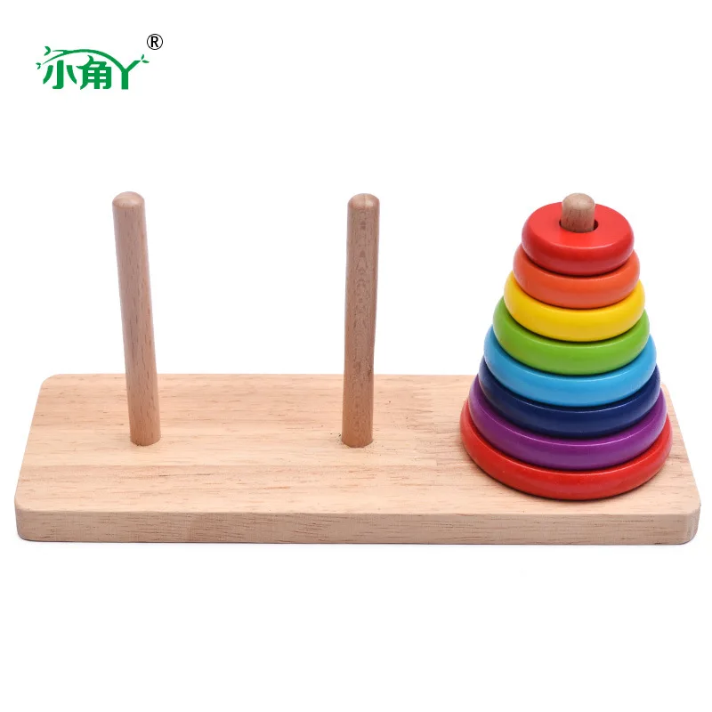 

Wooden 8-Layer Ten Layer Children Educational Force Mathematics Logical Thinking Training Young STUDENT'S Tower of Hanoi Tower T