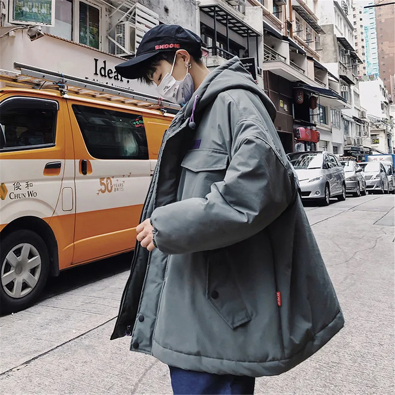 Liketkit мужские зимние парки 2019 одноцветные винтажные толстые куртки с капюшоном