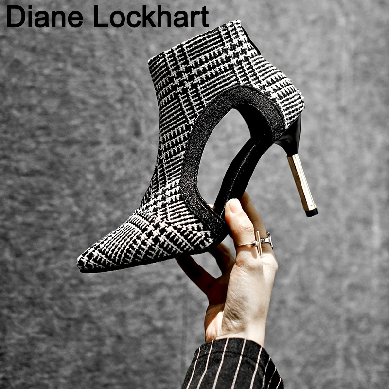 Ботинки женские демисезонные на тонком каблуке 9 см размеры до 43|Полусапожки| |