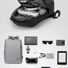 Деловой рюкзак для ноутбука 15,6 дюймов Модный водонепроницаемый рюкзак из ткани Оксфорд для подростков мужской рюкзак usb зарядка дорожная сумка