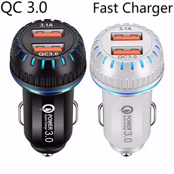 

GISAEV 3.1A Car Charger Quick Charge 3.0 QC Universal Dual USB Ports Fast Charging For Mobile Phone Xiaomi Samsung Iphone charge