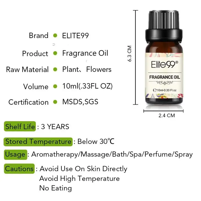 Elite99 10ml Black Opium 100% Pure Fragrance Oil Sandalwood Flower Fruit Essential Oil For Aromatherapy Diffuser Fresh Air-2