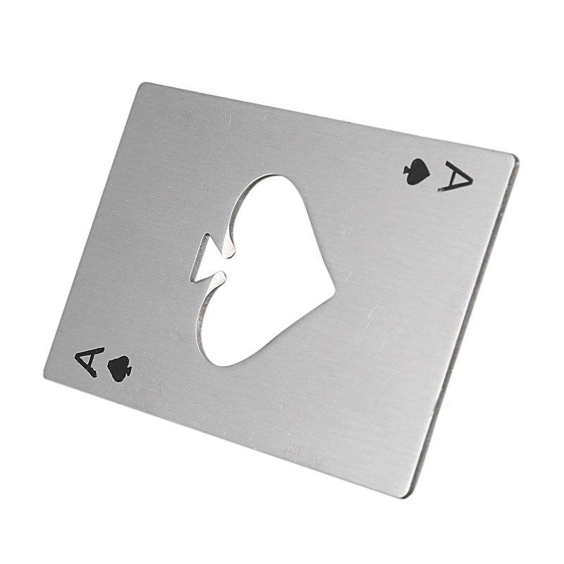 Playing Card Ace of Spades Poker Bar Tool Soda Stainless Steal Beer Bottle Cap Opener