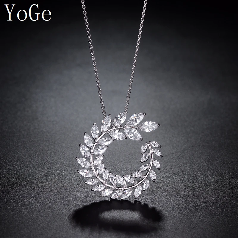 Ювелирные изделия YoGe S0216w Роскошные серьги гвоздики в форме ветки с фианитом