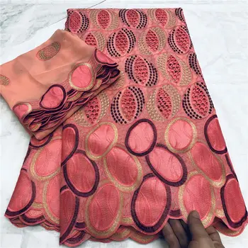 

African Net Lace Fabric 2020 High Quality Lace Pure Cotton Embroidery Nigerian Dry Lace Fabric 7yards For Wedding Dresses
