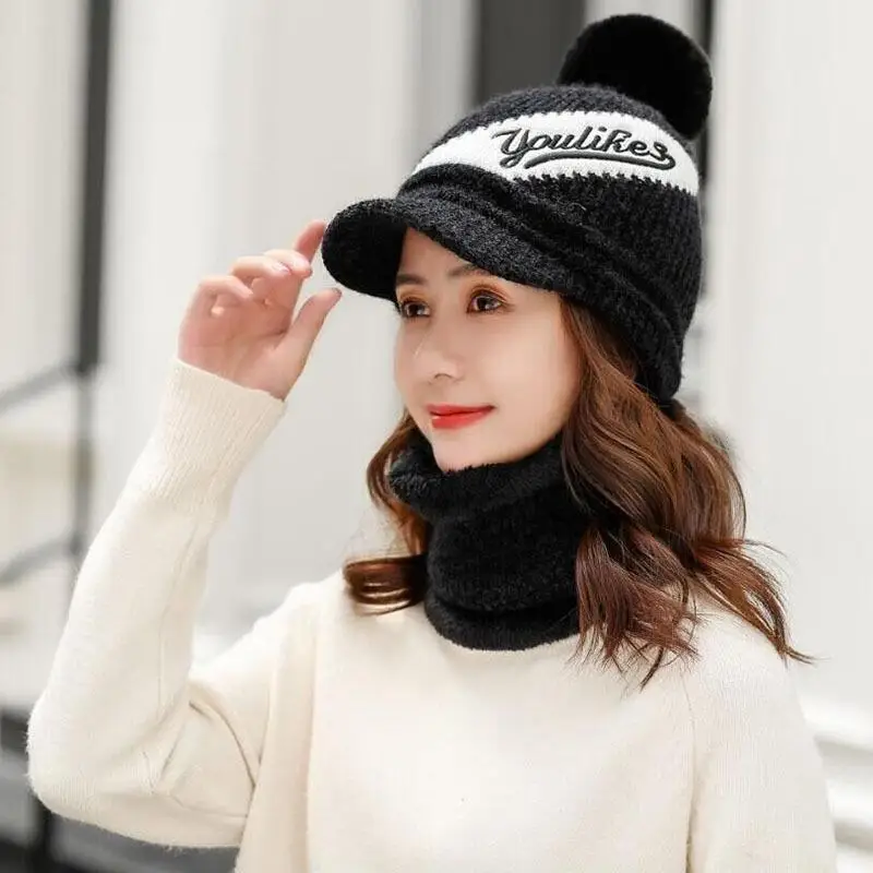 HANGYUNXUANHAO Skullies шапочки шарф для девочки шапка вязаные зимние шапки для женщин Шапки Mask маска капота Горячая спортивная шапочка Дешевые шапки