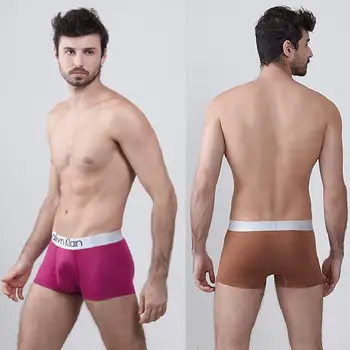 3Psc Letter Print Men s Panties Fashion Man Boxer Shorts Modal Boxershorts Breathable U Convex
