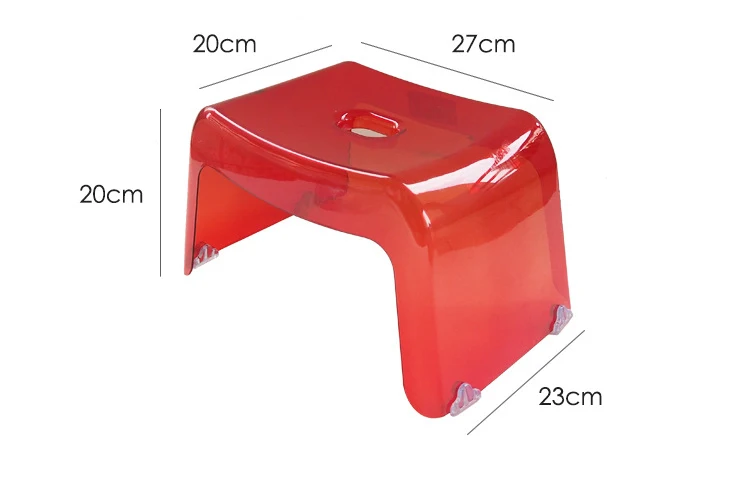 JOYLOVE Bathroom Bath Stool Non-Slip Transparent Shoe Change Stool Toilet Thickened Plastic Bench Acrylic Low Stool