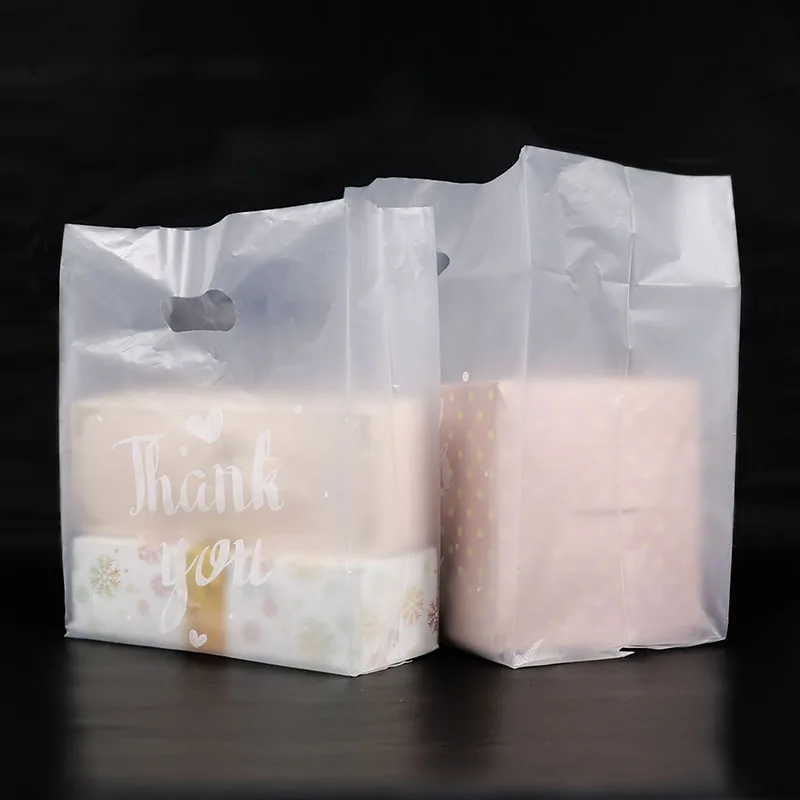 50pcs Thank You Plastic Transparent Gift Bags Clothing Storage Shopping Bag with Handles Food Packaging Party Supplies Deco | Дом и сад