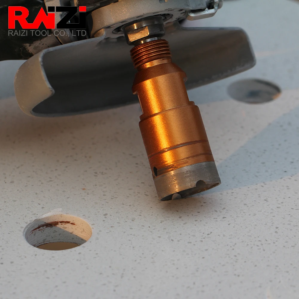 Raizi 1Pc Nasse Dünne Wand CNC Diamant Core Bits Für Porzellan Fliesen Dekton Lapitec Neolith Doppel Schraube 1/2 ”gas M14 Nass Bohrer – Detail 8