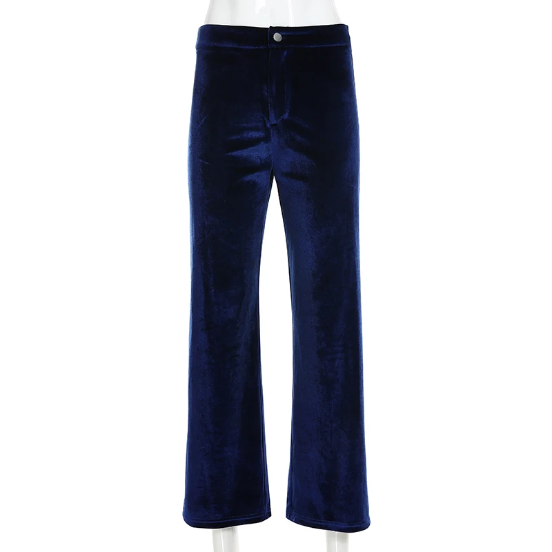 HEYounGIRL/осенне-зимние Бархатные брюки-клеш; элегантные обтягивающие брюки с высокой талией; женская уличная одежда; широкие брюки-Капри
