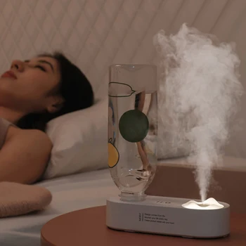 

Portable Water Bottle Air Humidifier Ultrasonic Aromatherapy Humidification Aroma Essential Oil Diffuser with Night Lamp