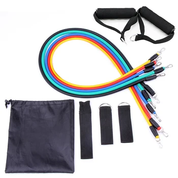 

11pcs/set Resistance Bands TPE Pull Rope Exerciser Equipments Gym Training with Door Anchor Handle Ankle Strap