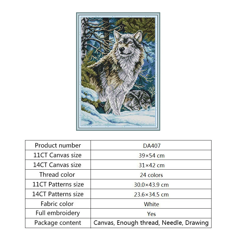 Leader Wolf, Китайская вышивка крестиком, животные, узоры, 11CT, 14CT, вышивка крестиком, Печатный холст для вышивания, набор, сделай сам, рукоделие, ремесла