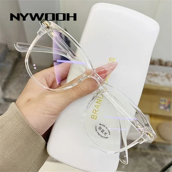 

NYWOOH Anti Blue Light Glasses Frames Men Computer Eyeglasses for Women Transparent Green Fake Eyeglass Bluelight Lens Protect