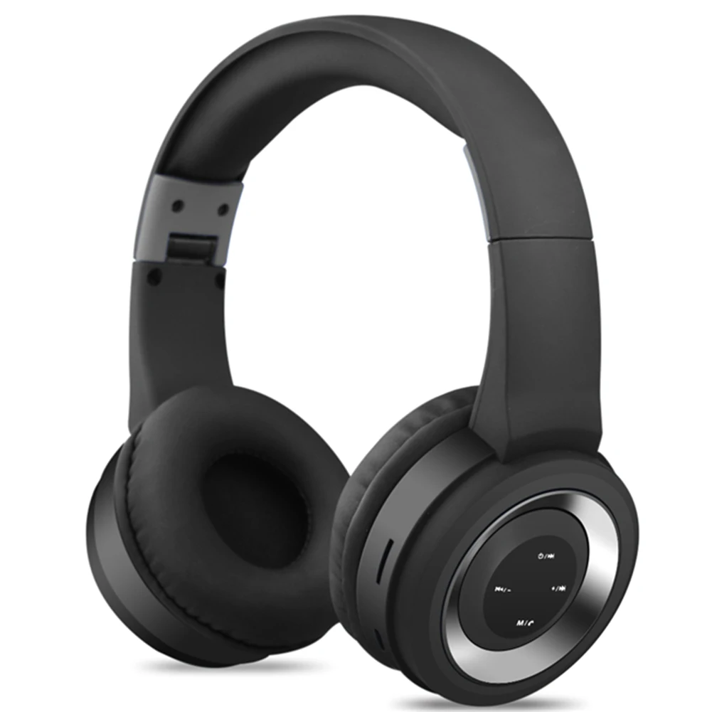 black silver Bluetooth наушники Складная Беспроводная гарнитура головная повязка громкой связи спортивные музыкальные наушники для FM PC мобильного телефона MP3 - Цвет: black silver