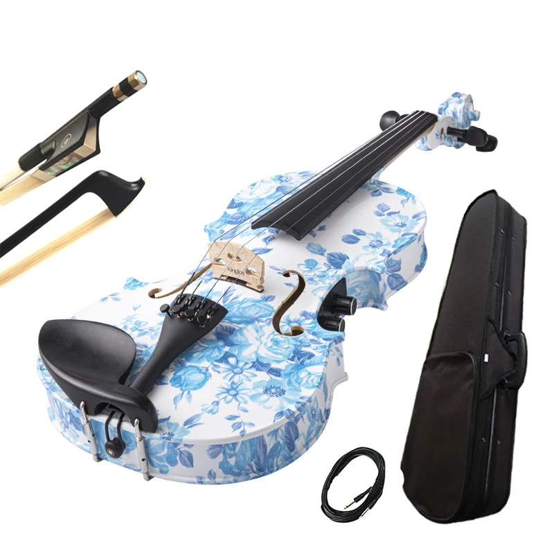 Kinglos Hot sale musical instrument best quality violin knob 4/4 beginner acoustic electric violin