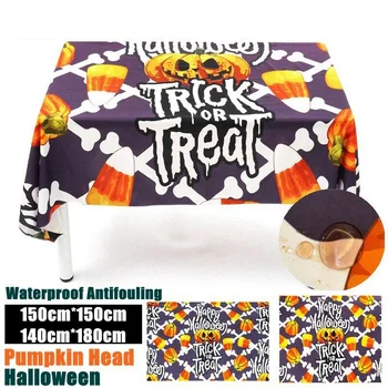

Newly Tablecloth Cover Halloween Pumpkin Antifouling Printing European for Home Banquet