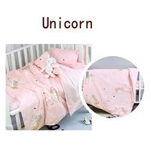 Мультяшный Радужный Единорог Фламинго Детский Комплект постельного белья 3 шт. хлопок Пододеяльник 130x100 см наволочка простыня кроватка для девочек и мальчиков