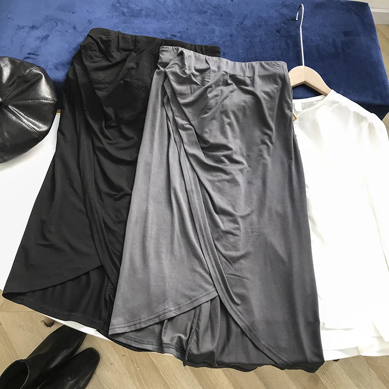

Hong Kong Flavor Trend Medium-length Dress Solid Color Simple Loose-Fit Skirt Women's Versatile 1.16