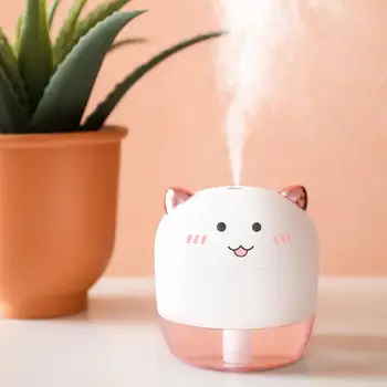 

Air Humidifier USB Aroma Essential Oil Diffuser Cute Shape Atomizing Air Purifier with LED Light for Home Office
