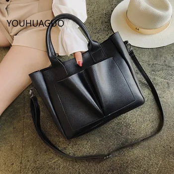 

2020 new Pu Leather laptop Bag Simple Handbags Famous Brands Women Shoulder Bag Casual Big Tote Vintage Ladies Crossbody Bags