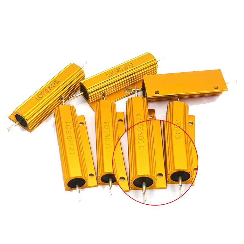 100W Aluminum Power Metal Shell Case Wirewound Resistor 0.01 ~ 100K 0.05 0.1 0.5 1 2 4 6 8 10 20 100 150 200 300 500 1K 10K ohm wirewound resistor