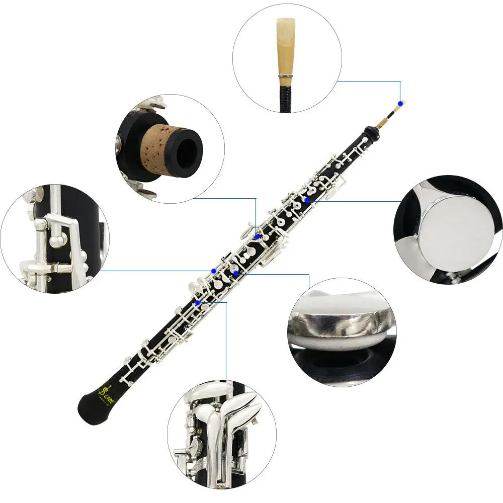 Изысканный oboe C Ключ Мельхиор посеребренный Начинающий ученик+ защитный чехол