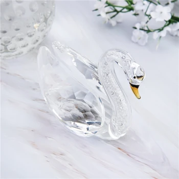 

H&D Crystal Swan Figurine Collection Paperweight Table Centerpiece Ornament For Wedding Decor Christmas Gifts