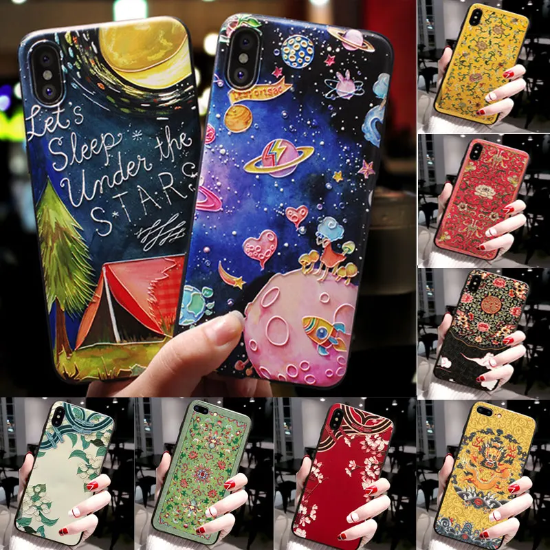 3D Emboss Case For OPPO Realme C2S Case Soft Silicone TPU Back Cover For OPPO Realme C2 Phone Cases Realme C2S C 2S C2 S Coque