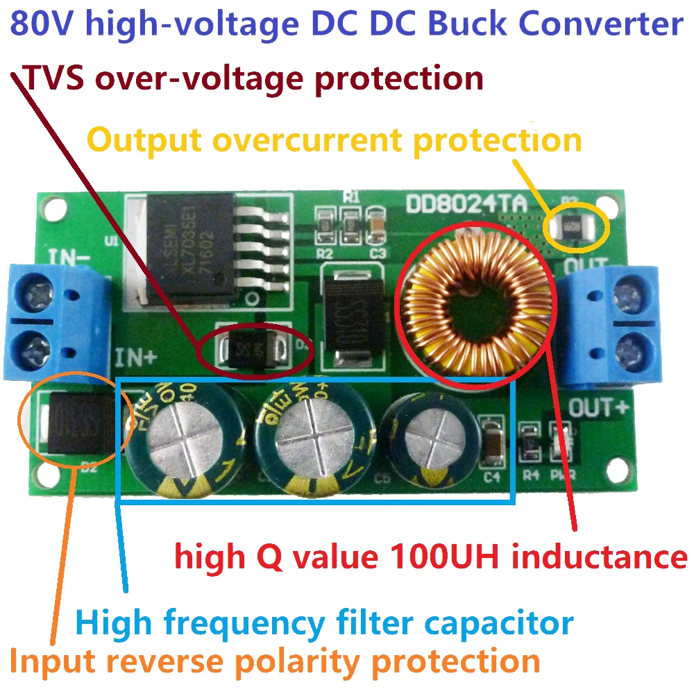 3A DC-DC Buck Step-down Converter Voltage Regulator 5V-48V to 3.3V 6V 9V 12V 24V