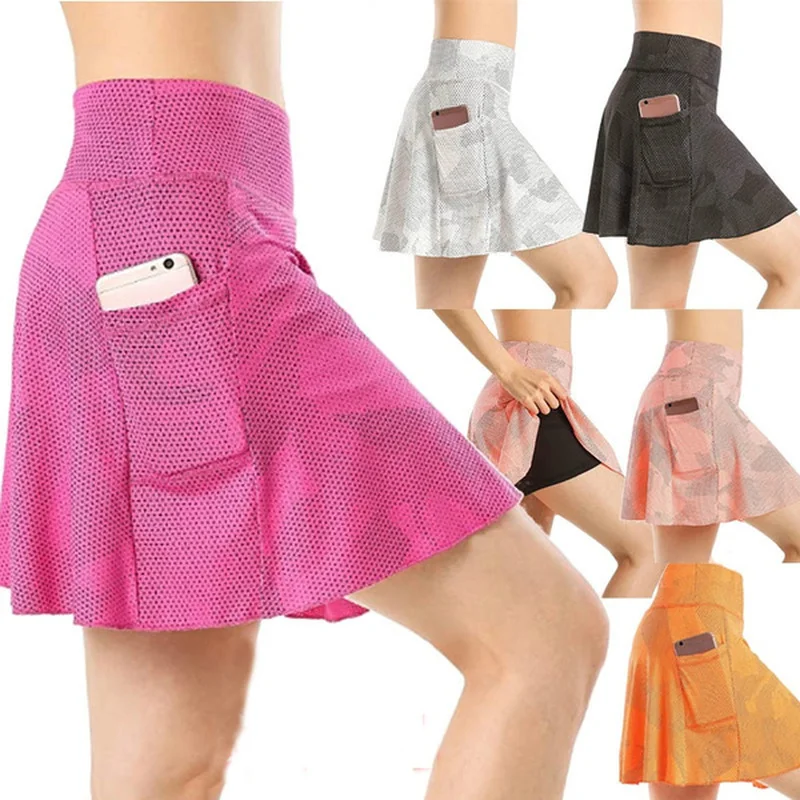 Юбка Для женщин Гольф Skort теннисные кроссовки тренировочные шорты два слоя