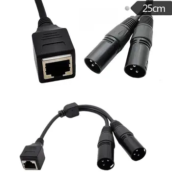 

2 *XLR 3 Pin MaleTo RJ45 Female Network Adapter Connector Cable0.25m