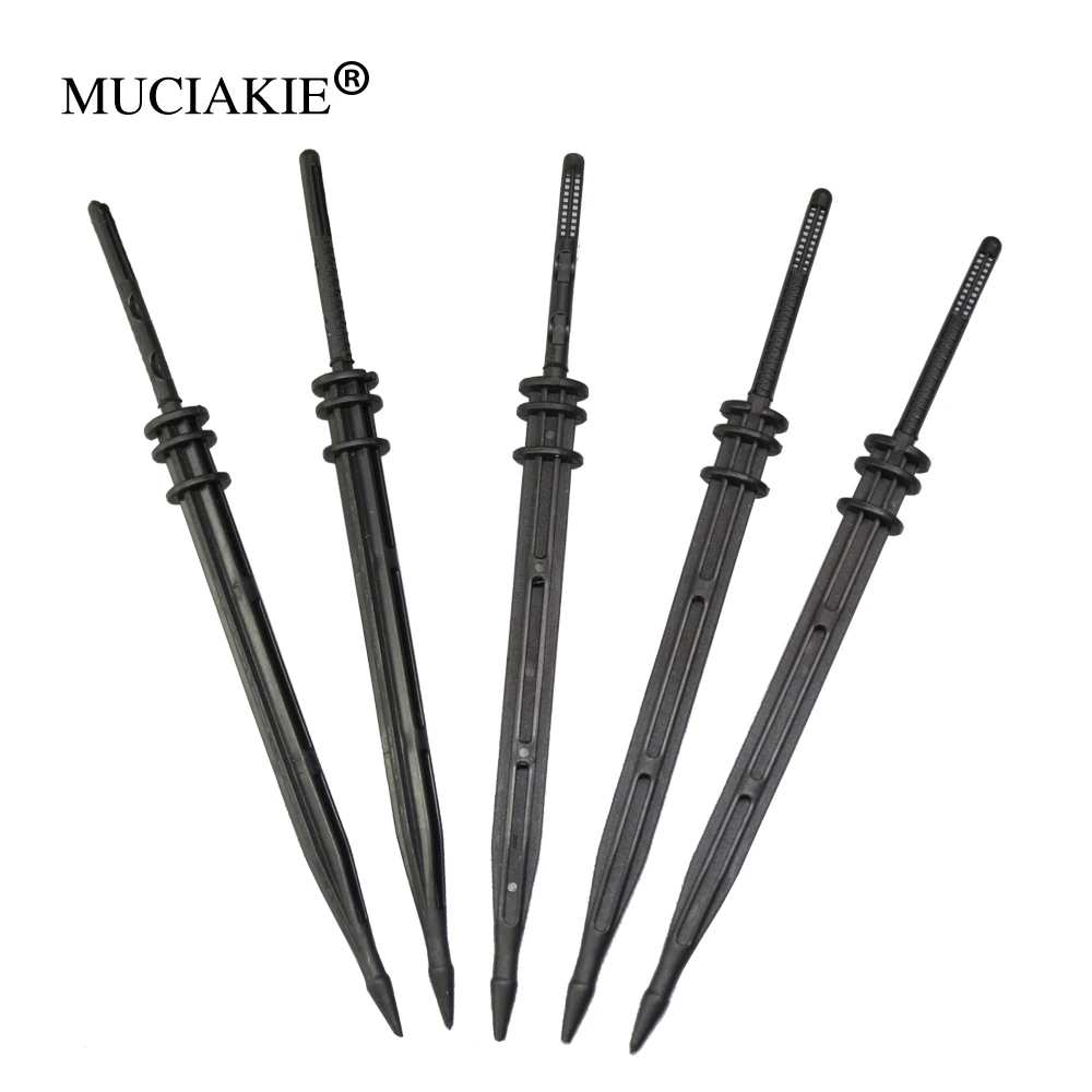 MUCIAKIE 50 шт. черные прямые микроороситель на штыре сад 3/5 мм шланг экономии воды микро капельного орошения с разбрызгиванием воды оборудование для полива