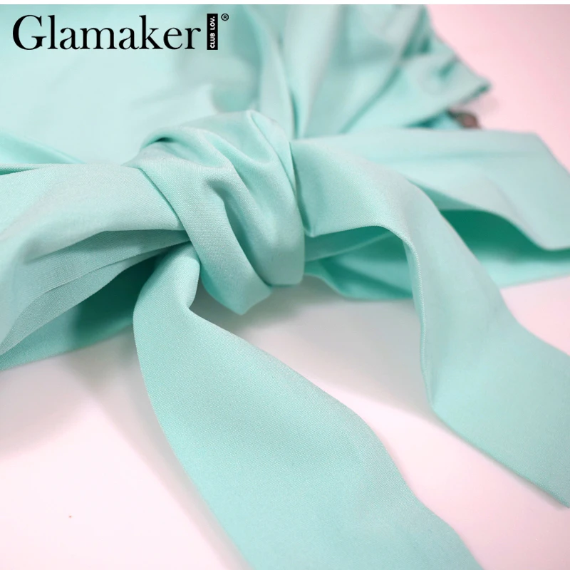 Glamaker уличная одежда с открытой спиной укороченный топ на шнуровке с бантом винтажный короткий топ без рукавов синий плиссированный на молнии сексуальные топы для женщин Клубная одежда