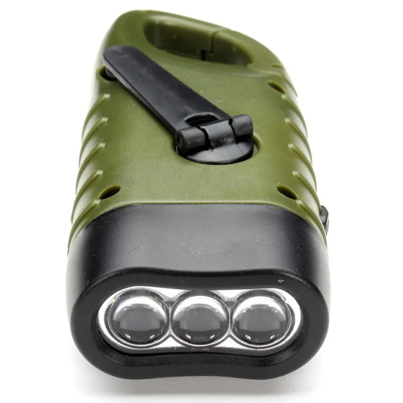 

Mini Emergency Hand Crank Dynamo Solar Flashlight Rechargeable LED Light Lamp Charging Powerful Torch For Outdoor Camping