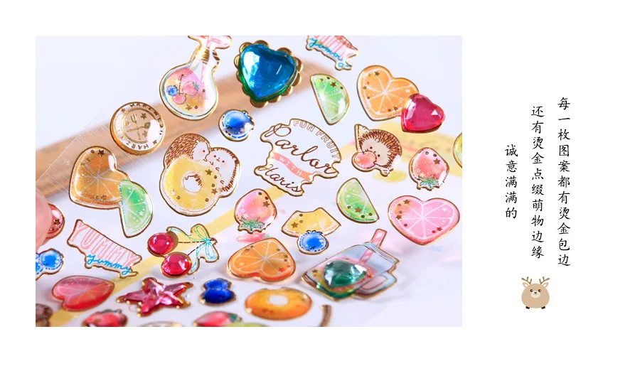 1 шт. Kawaii канцелярские наклейки бронзированный симпатичный с кристаллами дневник планировщик декоративные мобильные наклейки Скрапбукинг DIY ремесло наклейки
