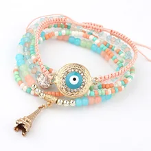 Модный стиль браслет из бисера Национальный стиль ювелирные изделия ретро глаз башня горячая Распродажа браслеты дружбы сглаза HWASY1084