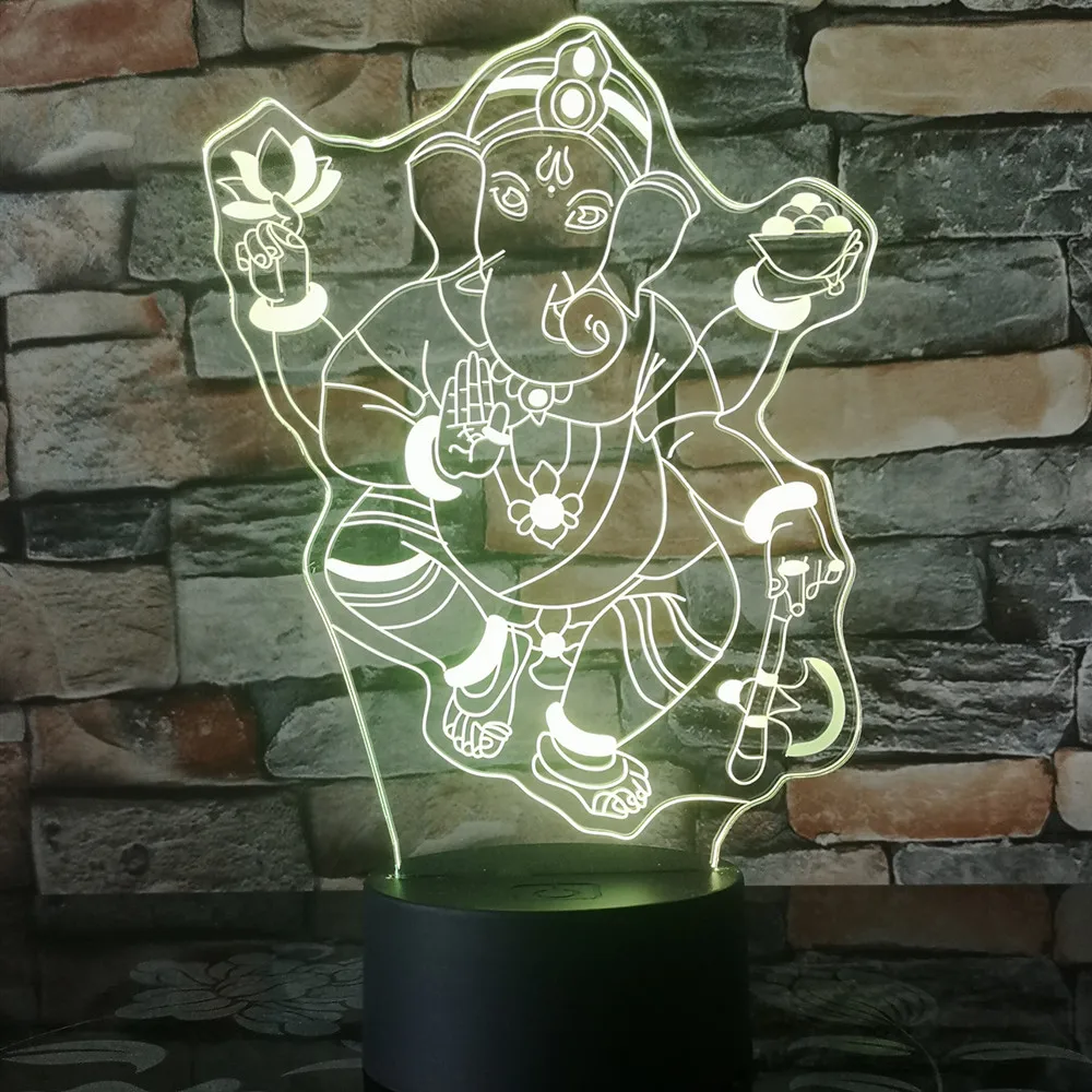 Новинка, 3d лампа с головой слона, 7 цветов, светодиодные ночники для детей, сенсорные светодиодные Usb лампы для сна, ночник, Прямая поставка