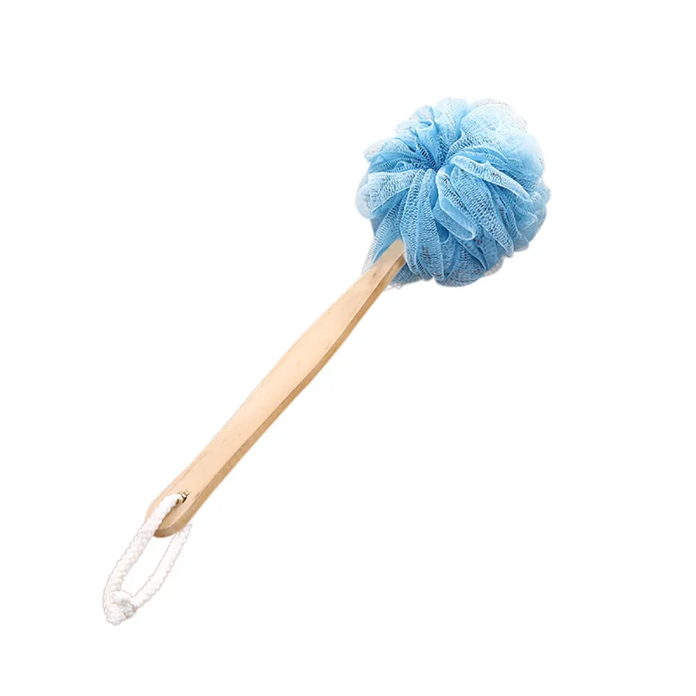 blue brush Модная дизайнерская щетка для ванны с длинной ручкой, Мягкая сетчатая задняя часть для тела, щетка для чистки душа esponja de limpeza pele - Цвет: blue brush